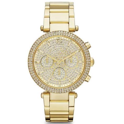 michael kors gold encrusted glitz watch